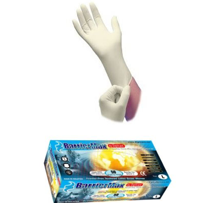 BarrierMax ® Long Cuff Latex Exam Glove