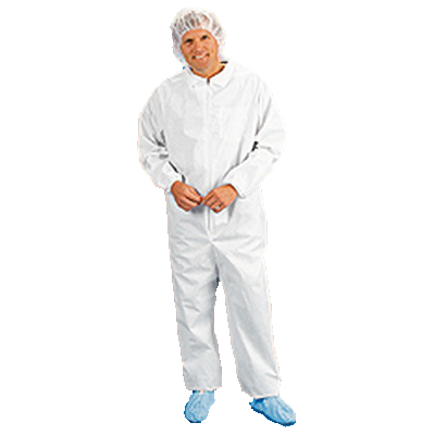 polypropylene coveralls with elastic wrist & ankles