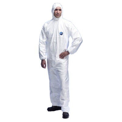 tyvek coverall w/ elastic wrists ankles & face